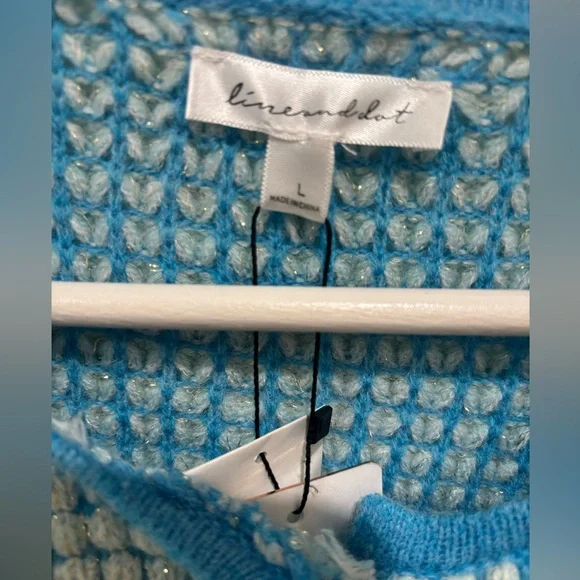 Line & Dot Warm Your Heart Cardigan, Size L, blue - Picture 4 of 7